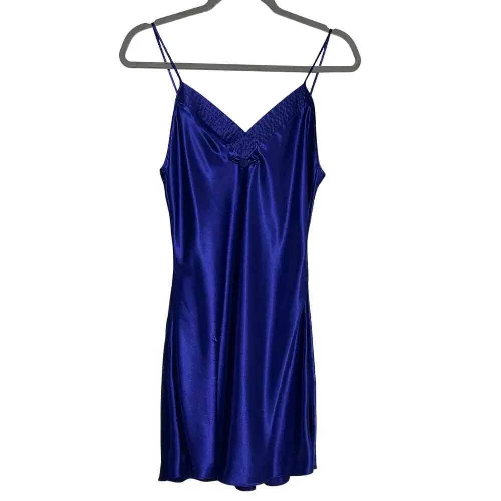 Vintage Purple Satin Slip Dress Size S